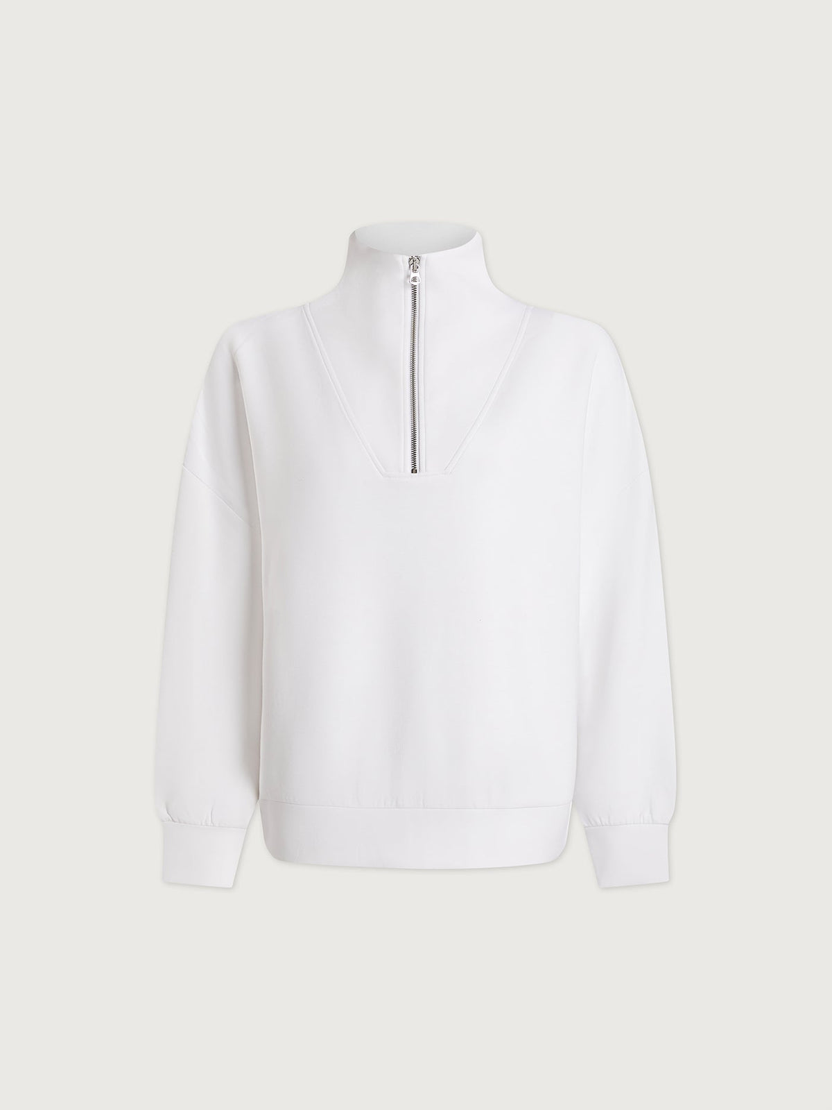 Varley Hawley half zip sweat white