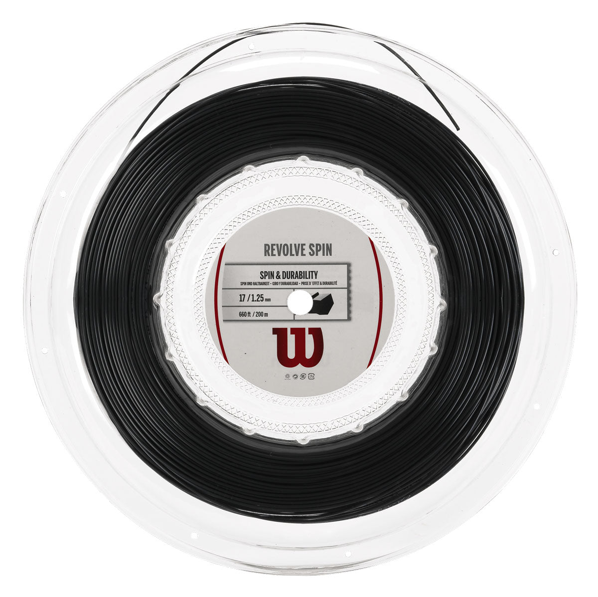 Wilson Revolve Spin 17 black tennis string reel