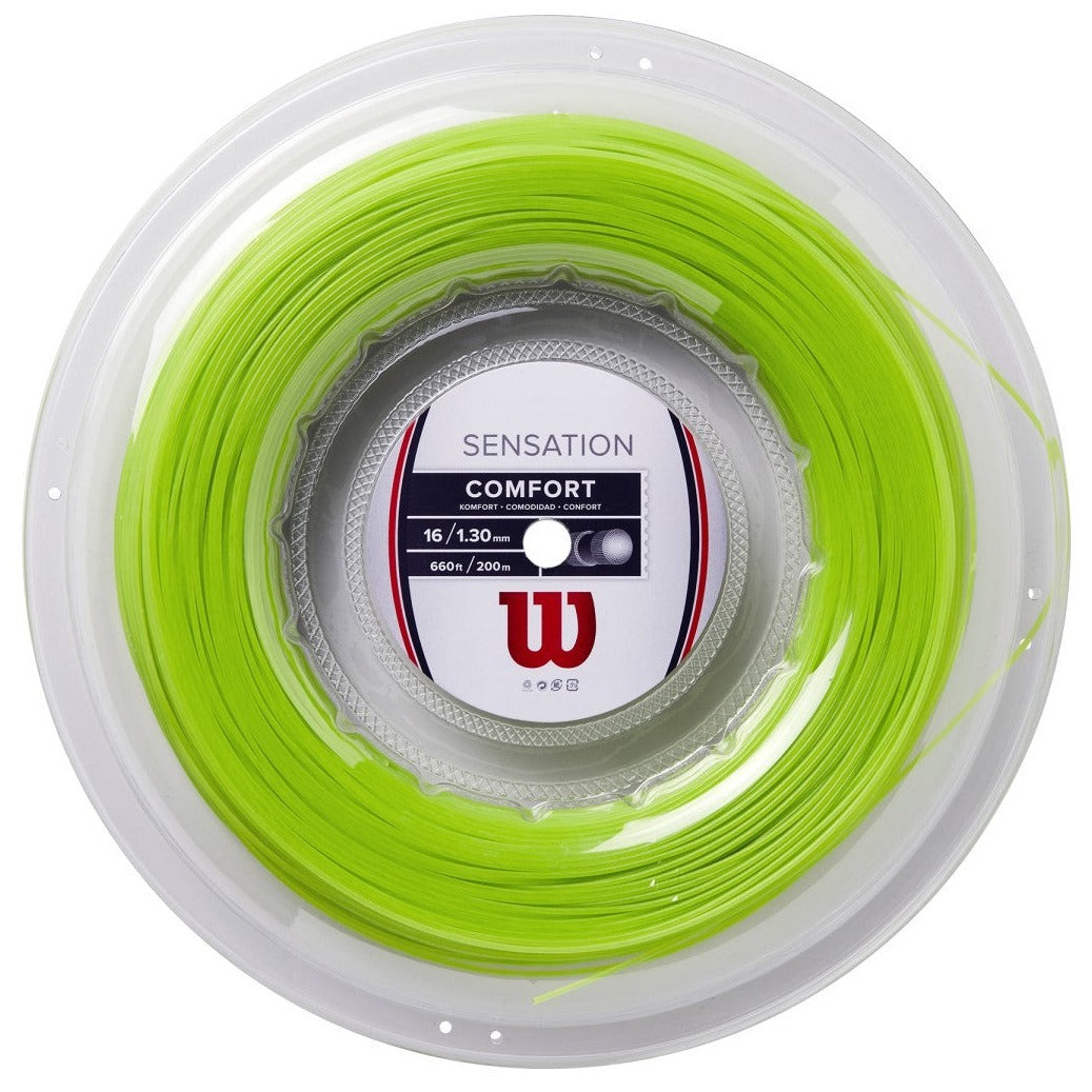 Wilson Sensation 16 neon green tennis string reel