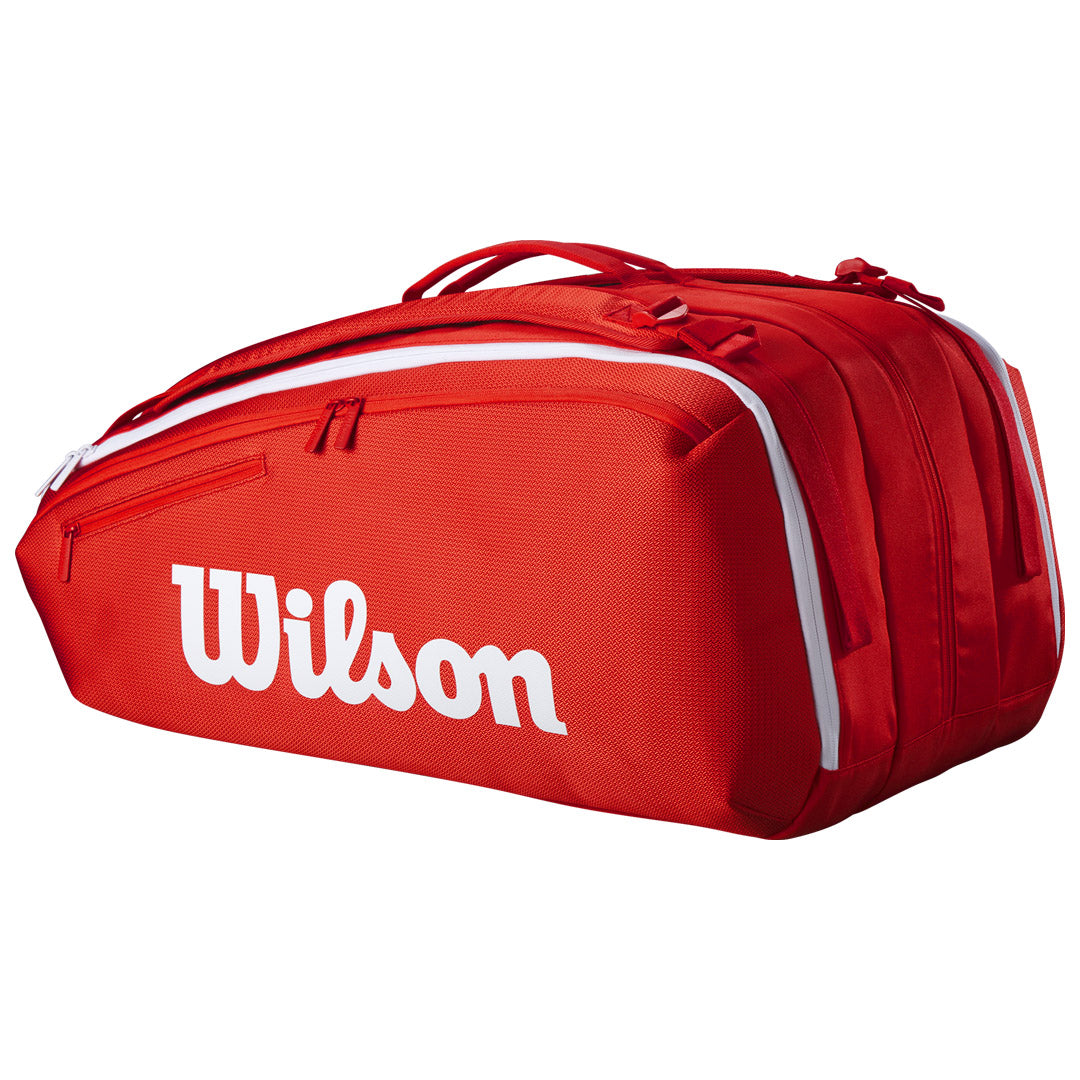 Wilson Super Tour 2025 15 pack red tennis racket bag